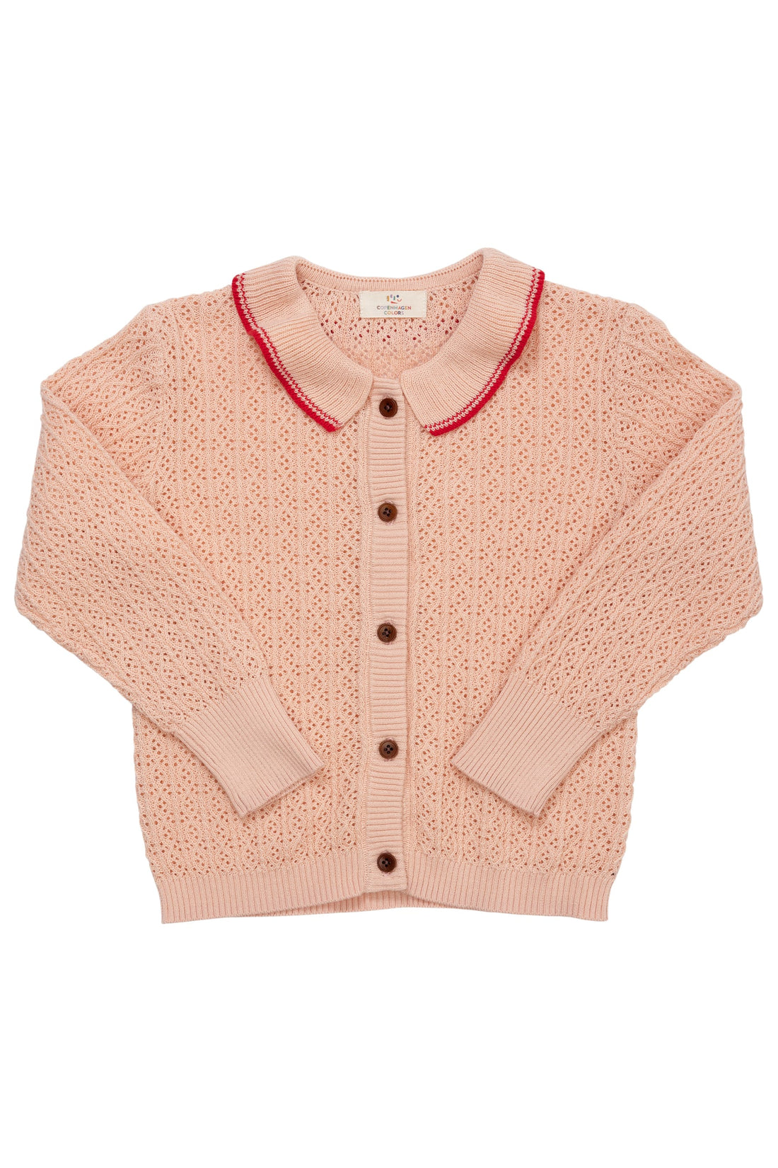 Pointelle Knitted cardigan rose