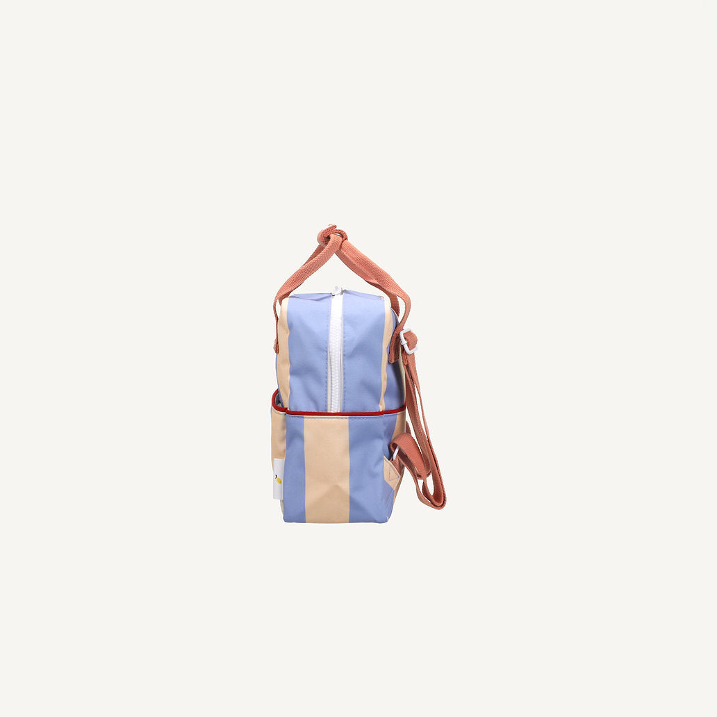 Rugzak stripes cold blue + twiggy beige