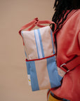 Rugzak stripes cold blue + twiggy beige