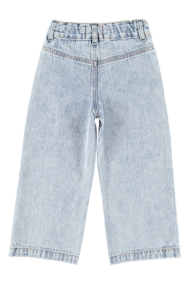 Flare trousers fadded light blue denim