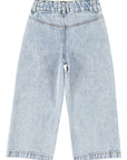 Flare trousers fadded light blue denim