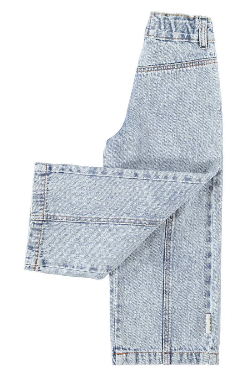 Flare trousers fadded light blue denim