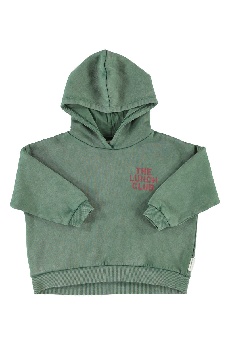 Hoodie green with apple print