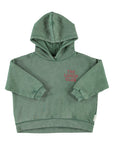 Hoodie green with apple print