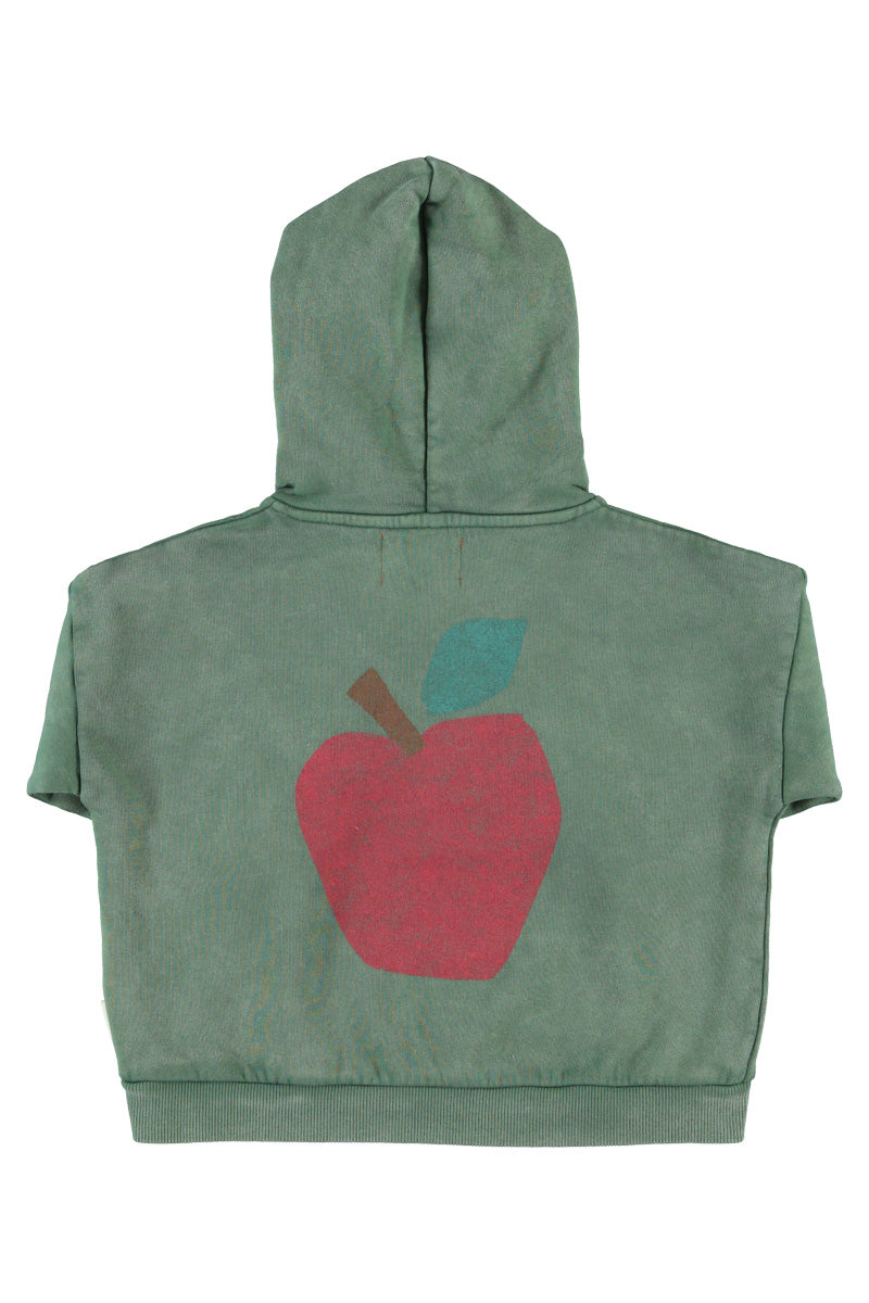 Hoodie green with apple print