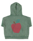 Hoodie green with apple print