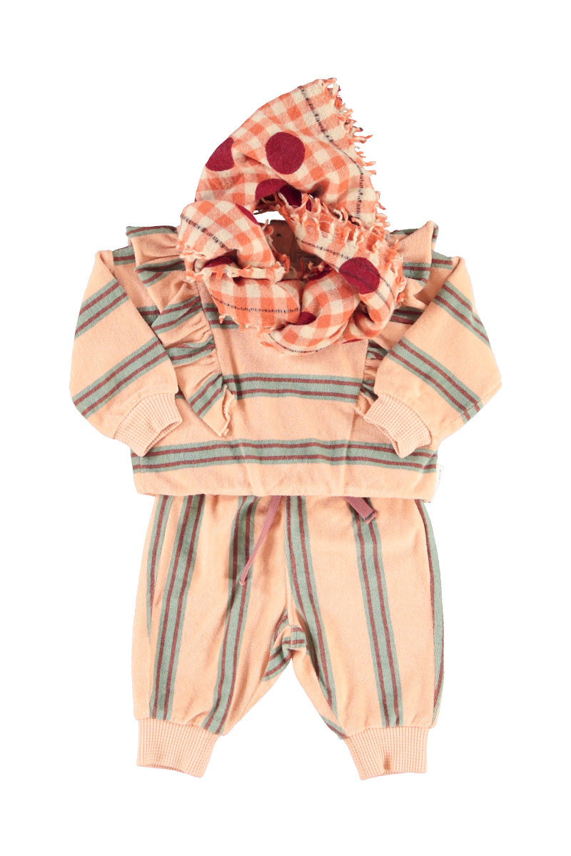 Jogging pants light pink stripes