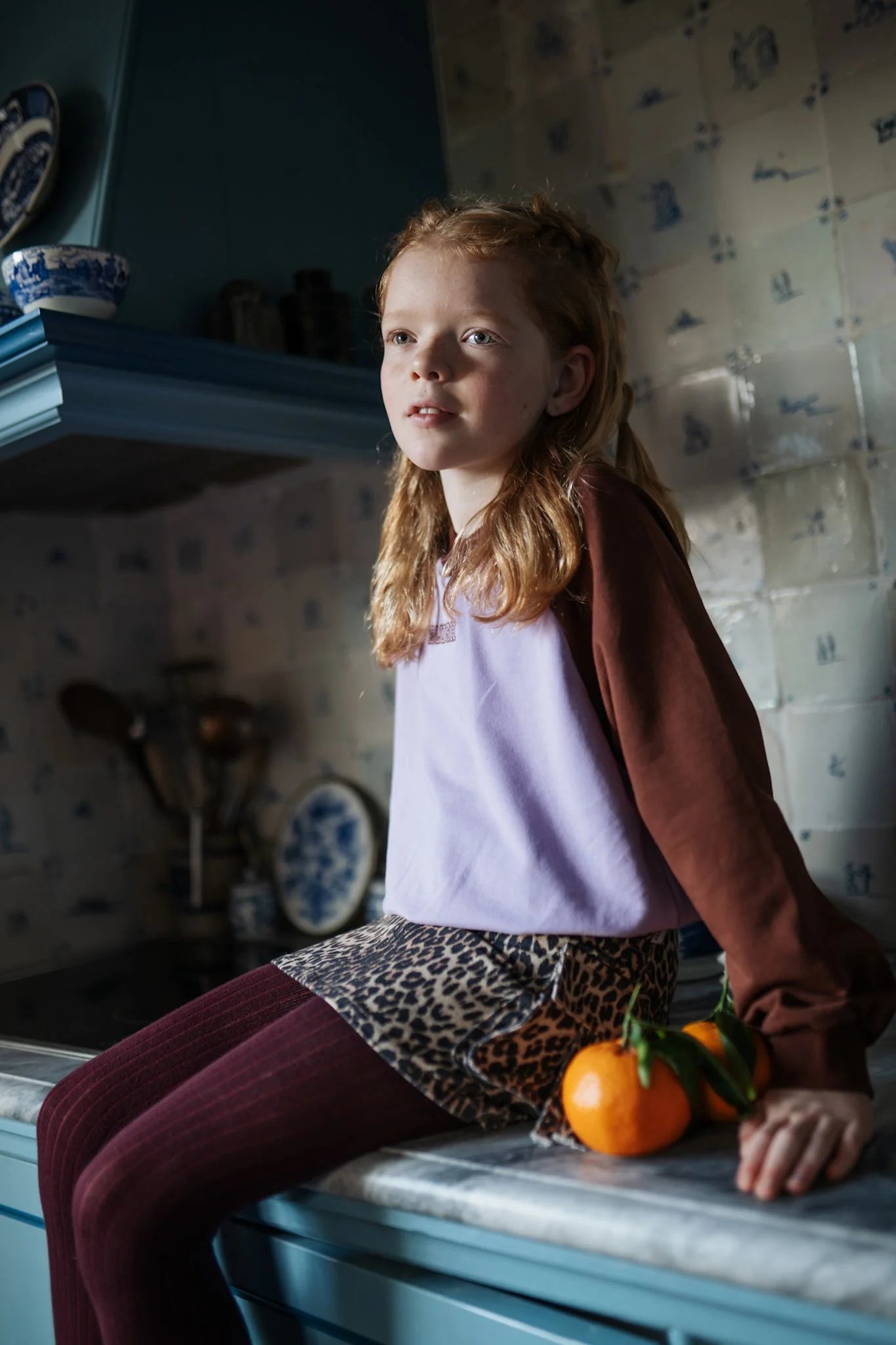 Denim Cargo Skirt | Leopard AOP