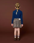 Denim Cargo Skirt | Leopard AOP