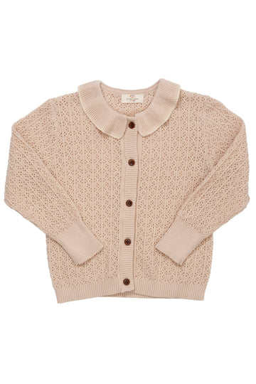 Pointelle Knitted cardigan sand