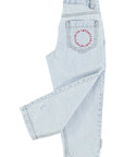 mom fit trousers washed light blue denim