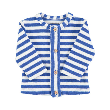 newborn cardigan blue & white stripes