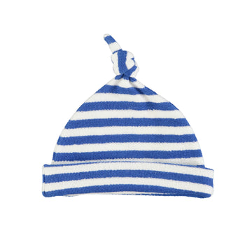 newborn hat blue & white stripes