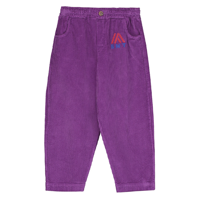 Corduroy elastic waist pant magenta