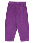 Corduroy elastic waist pant magenta