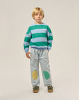 Green Stripes Oversized Kids Sweatshirt