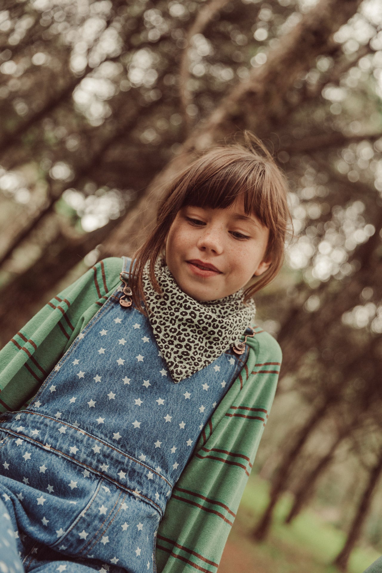 terry cotton sweatshirt | green w/ double stripes