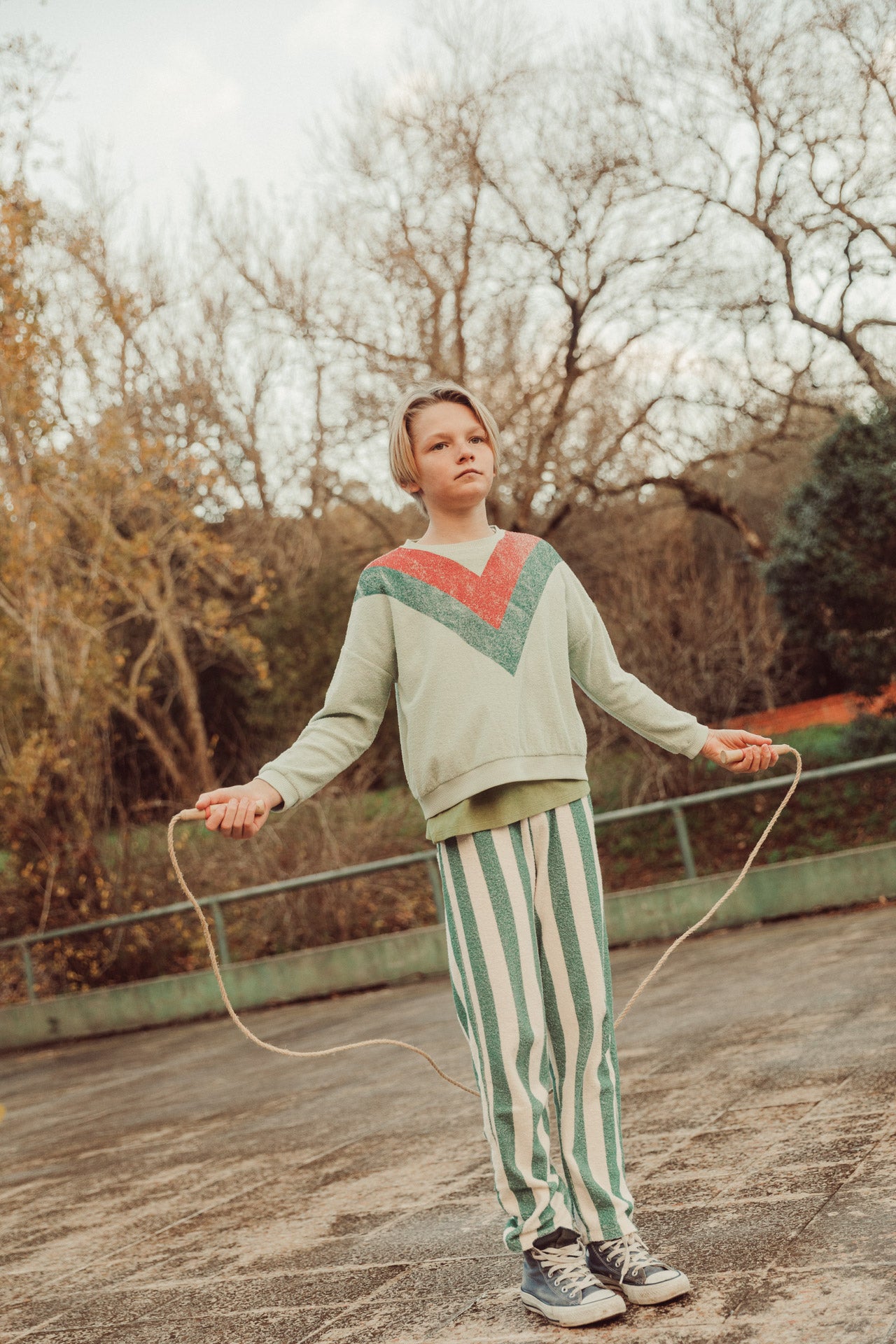Sweatshirt mint green triangle print