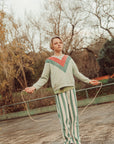 Sweatshirt mint green triangle print