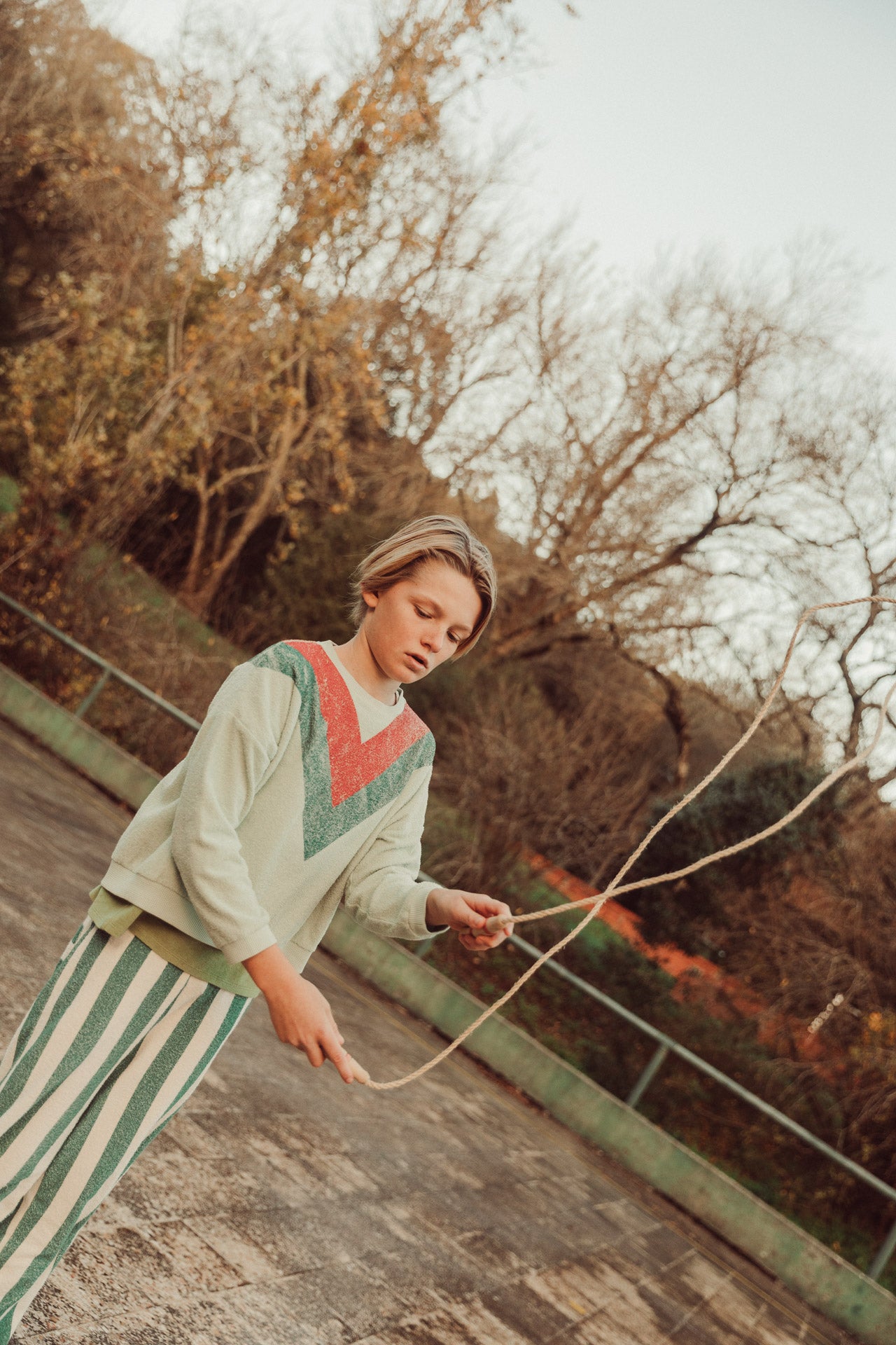 Sweatshirt mint green triangle print