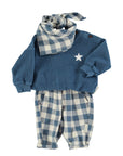 Baby Blue & white checkered trousers