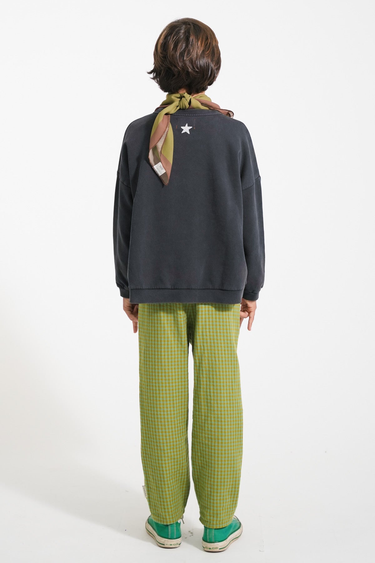 Green checkered trousers kids