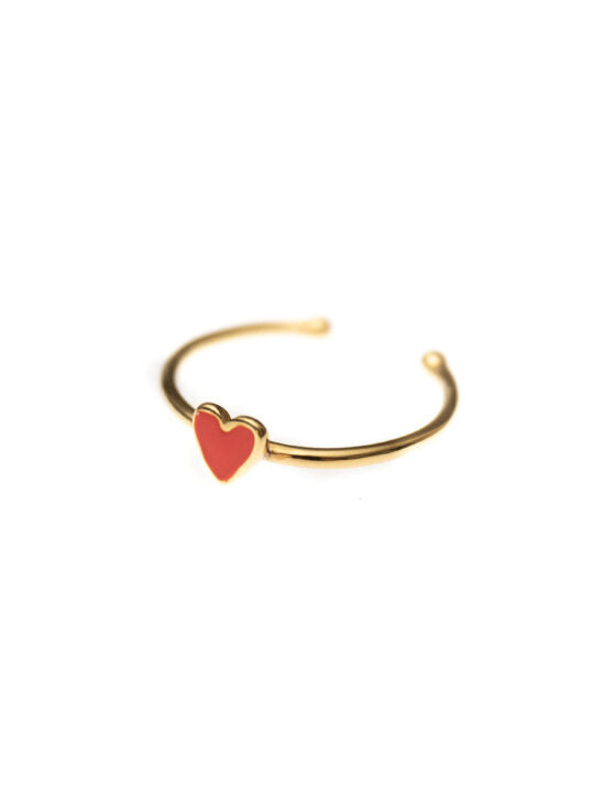 Heart ring kids red