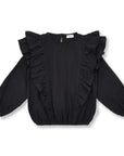 Romantic Ruffle Blouse | Dark Grey