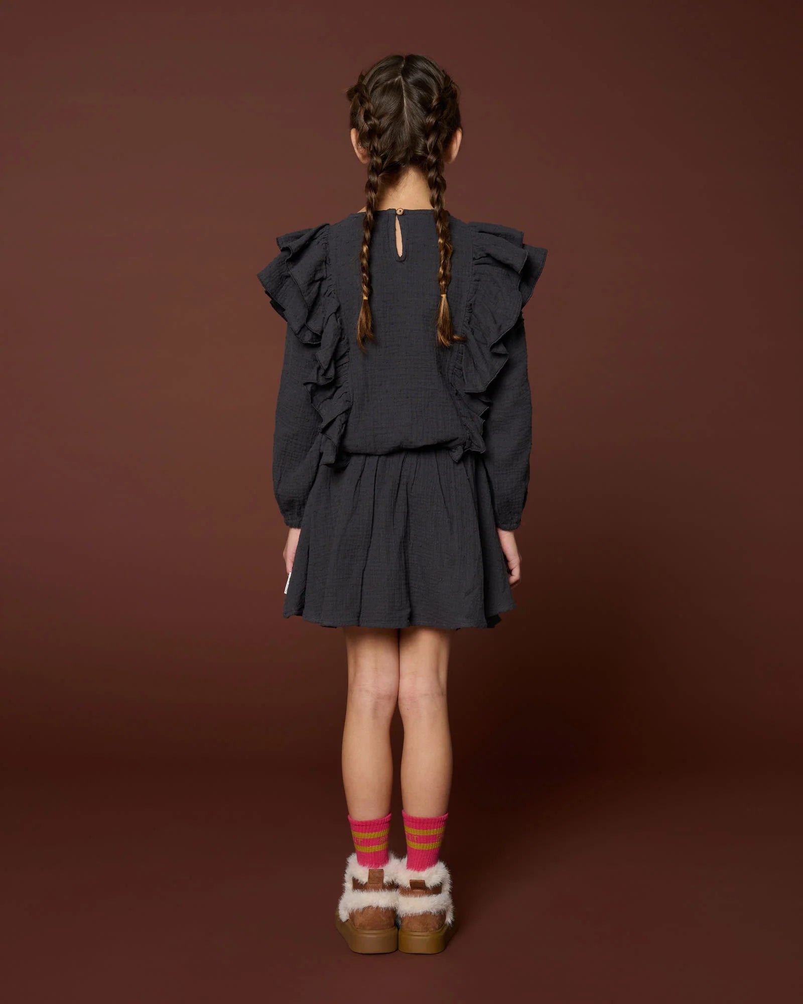 Romantic Ruffle Blouse | Dark Grey