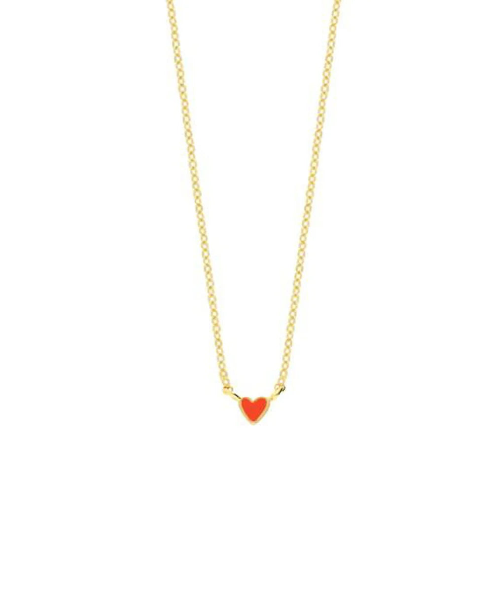 Heart necklace red