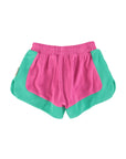 Fuchsia & green terry shorts