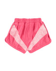 Pink terry shorts white stripes