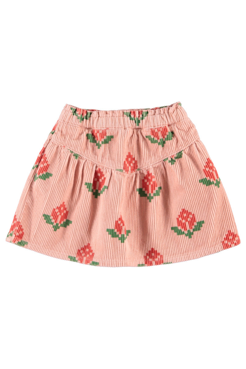 Flower curdoroy skirt