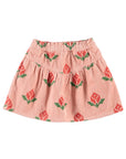 Flower curdoroy skirt