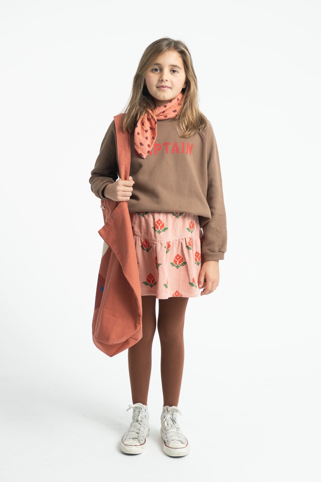Flower curdoroy skirt