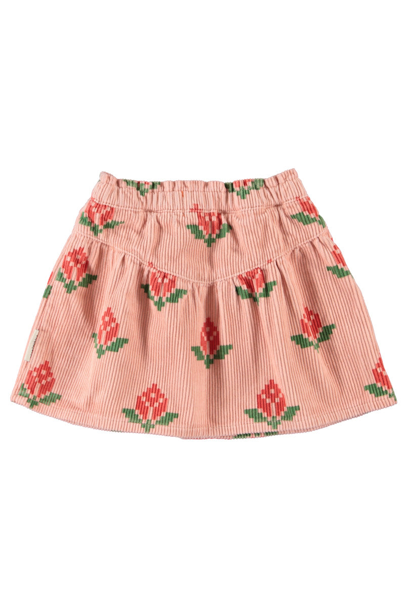 Flower curdoroy skirt