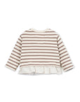 STRIPED FRILL JERSEY SWEATER