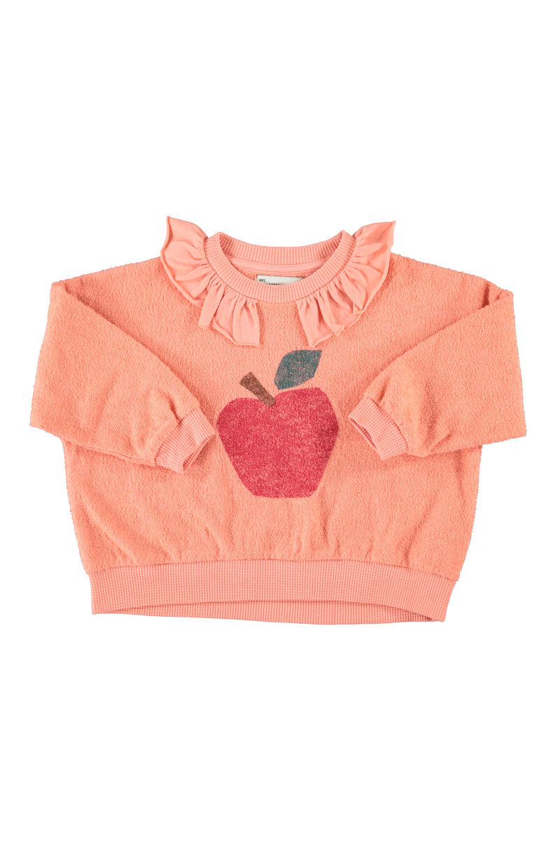 Sweatshirt with collar apple print