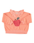 Sweatshirt with collar apple print