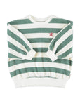 Sweatshirt ecru & green stripes