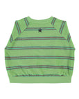 terry cotton sweatshirt | green w/ double stripes
