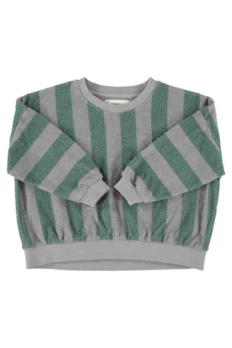 Sweatshirt grey &amp; green stripes