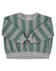 Sweatshirt grey & green stripes