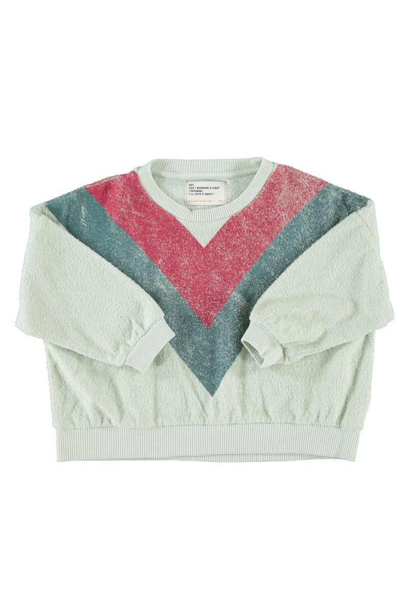 Sweatshirt mint green triangle print