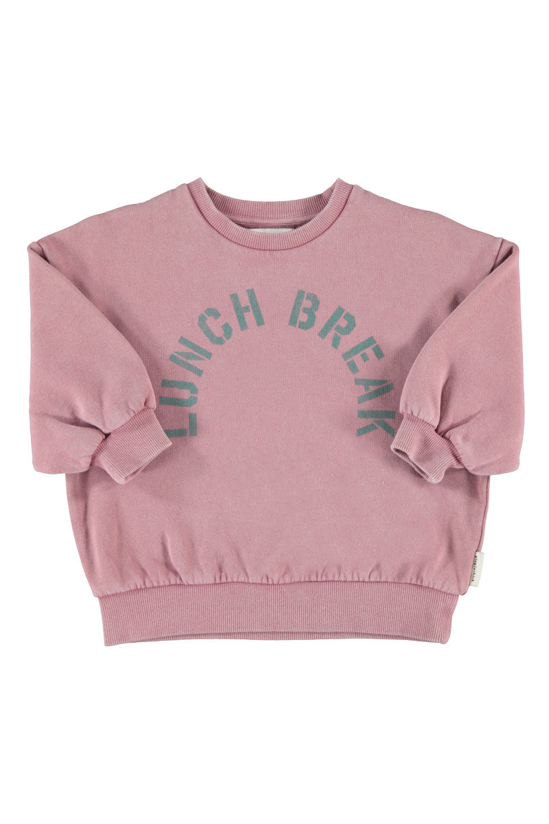 oversized sweatshirt pink "lunch break" print