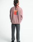 oversized sweatshirt pink "lunch break" print