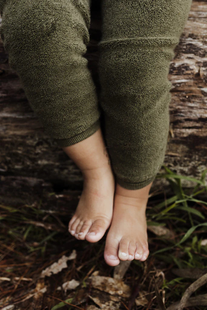 Footless teddy tights - Olive