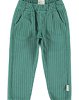 Green striped trousers