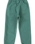 Green striped trousers