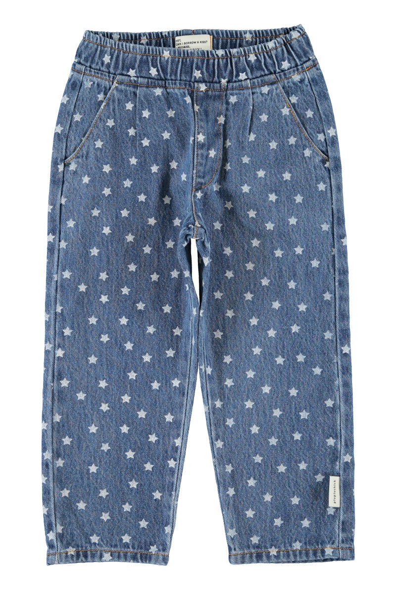 Trousers stars washed navy denim